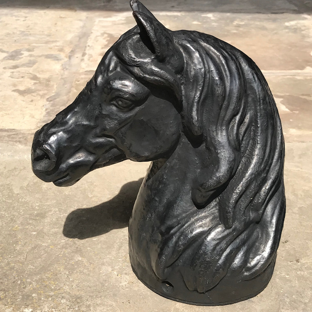 Pair of Victorian Cast Iron Horse Tethers - Side View - 2