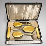 Art Deco Silver & Guilloche Enamel Dressing Table Set - Main View - 1