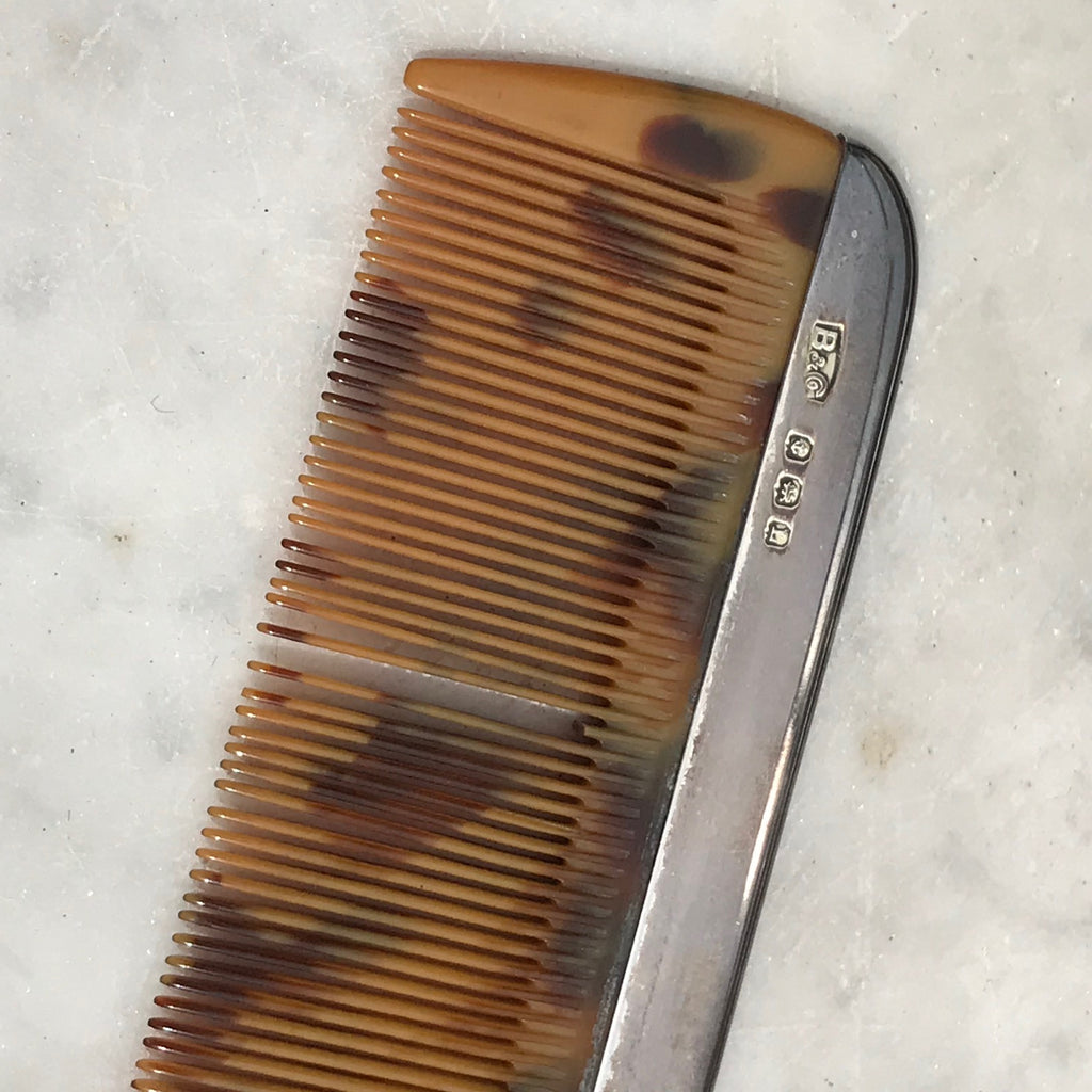 Art Deco Silver & Guilloche Enamel Dressing Table Set - Detail View - 8