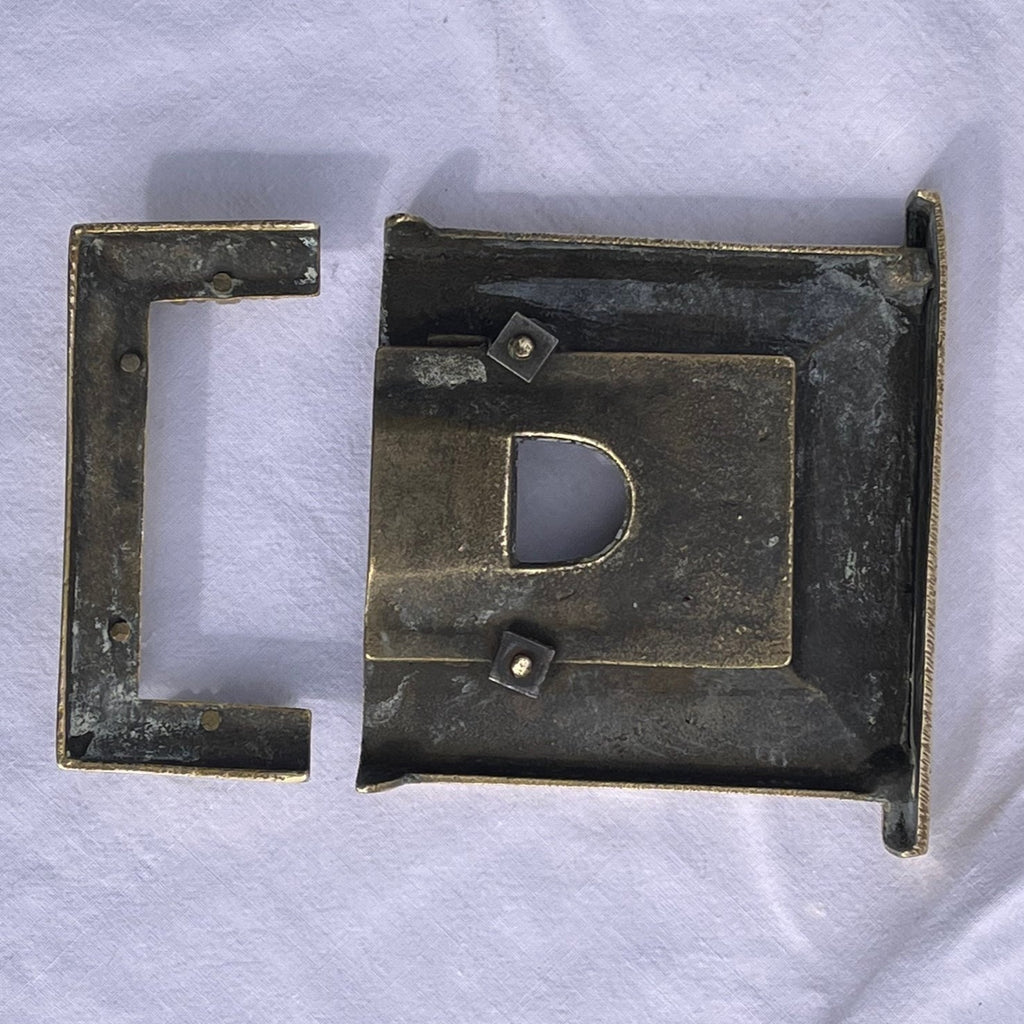 Victorian Brass Salesman Sample Miniature Fireplace - Back View - 4