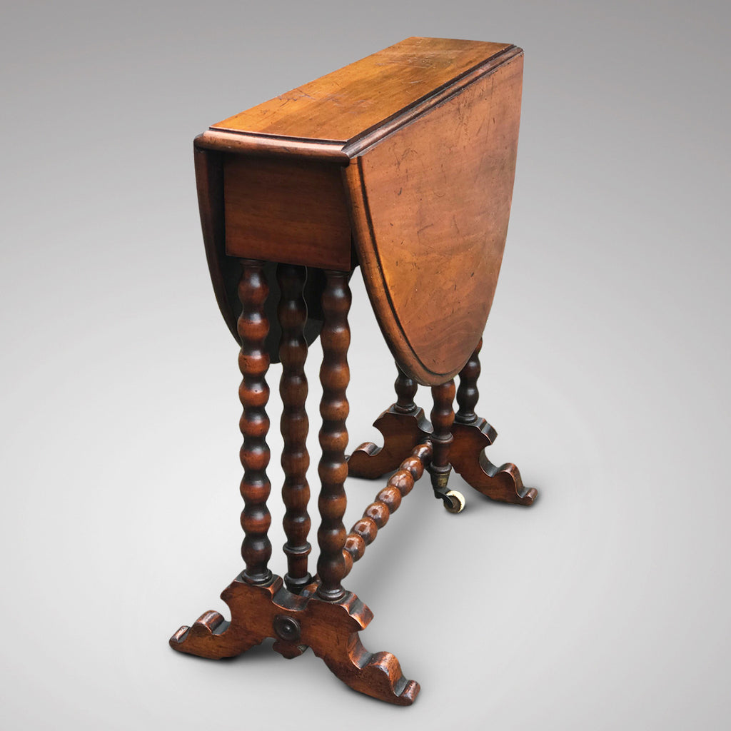 Walnut Baby Sutherland Table on Bobbin Supports - Main View - 2