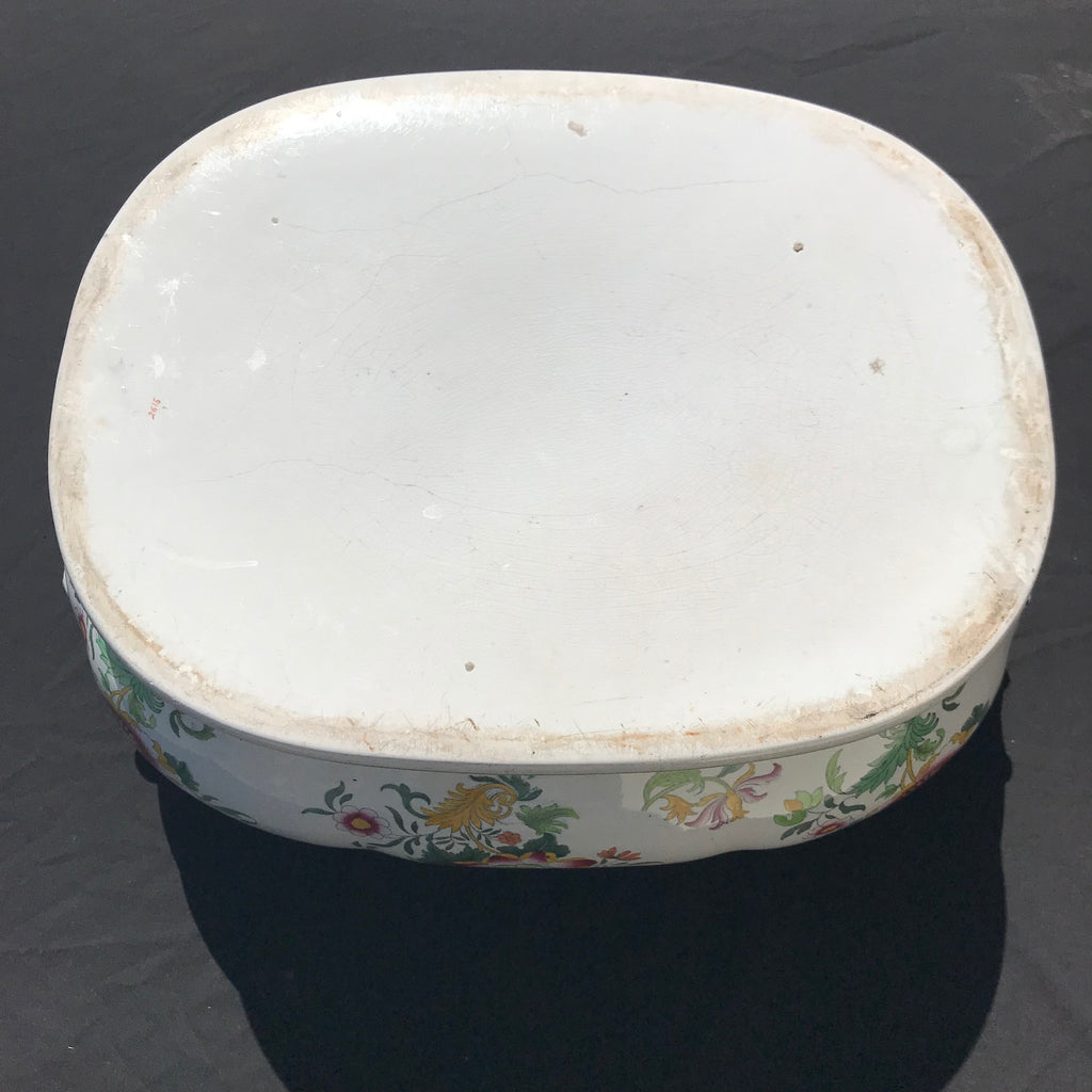 19th Century Floral Ceramic Footbath - Base Detail View - 8
