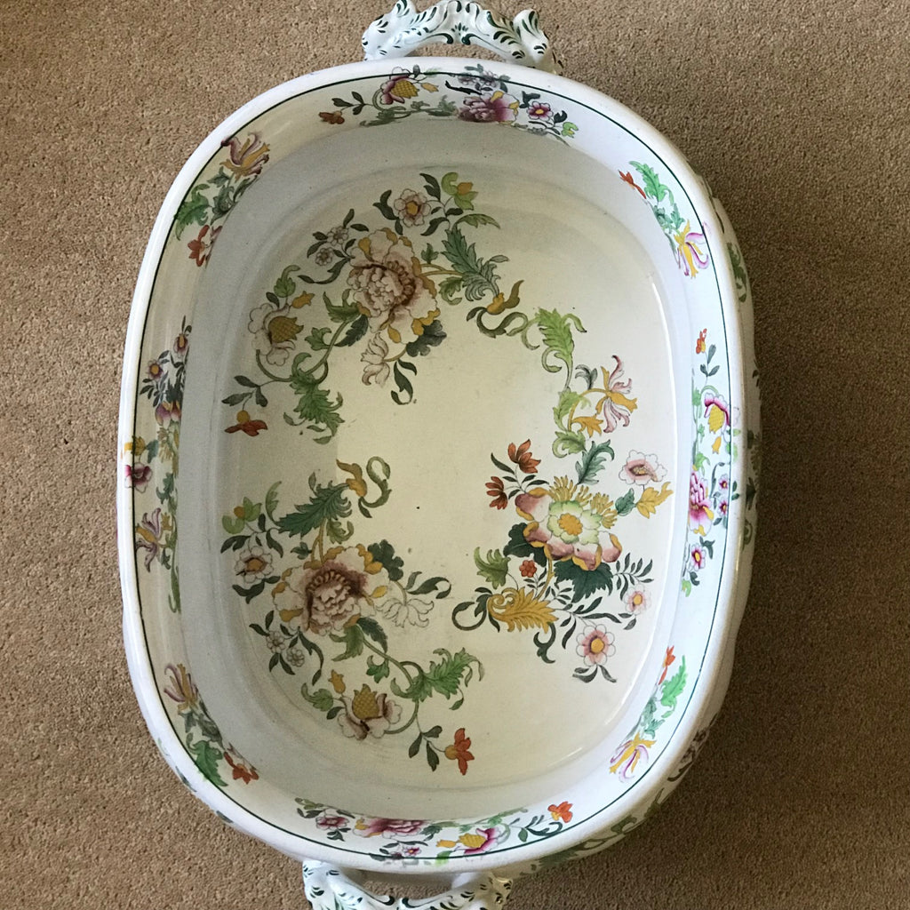 19th Century Floral Ceramic Footbath - Base Detail View - 11