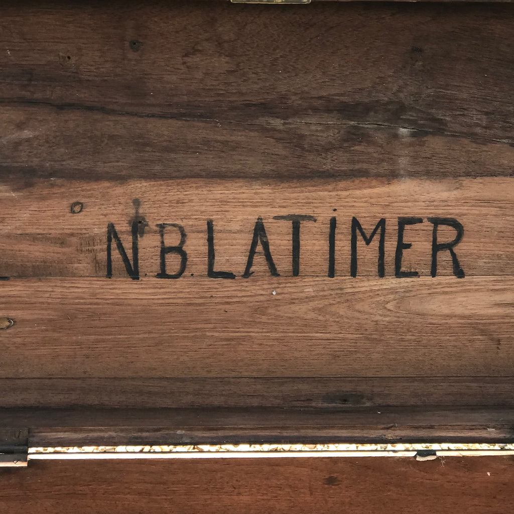 19th Century Teak Brass Cornered Trunk - Detail View - 5