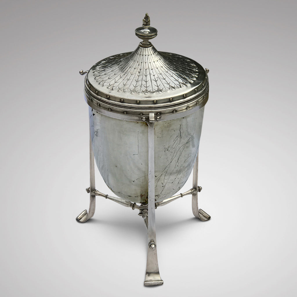 Regency Silvered Brass Urn Shaped Coal Bin - Main View - 2