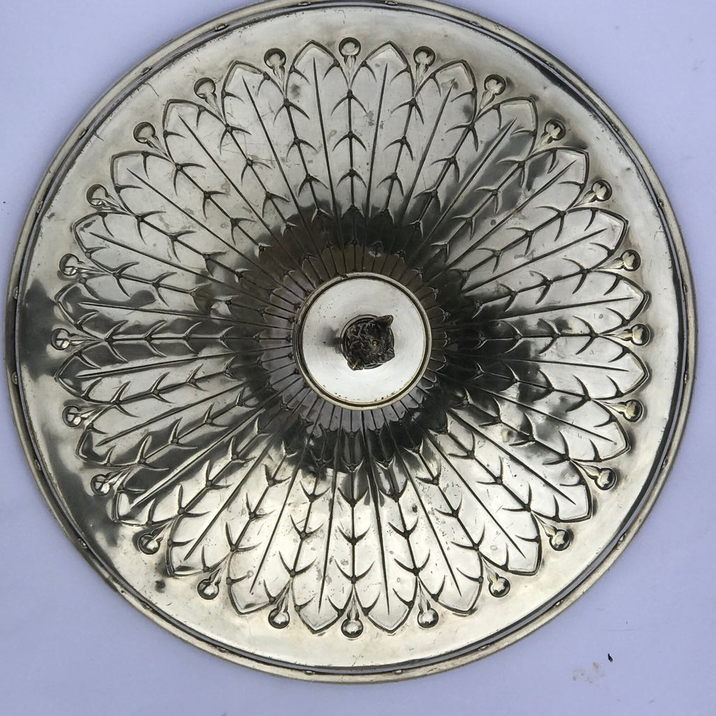 Regency Silvered Brass Urn Shaped Coal Bin - Top View of Lid - 4