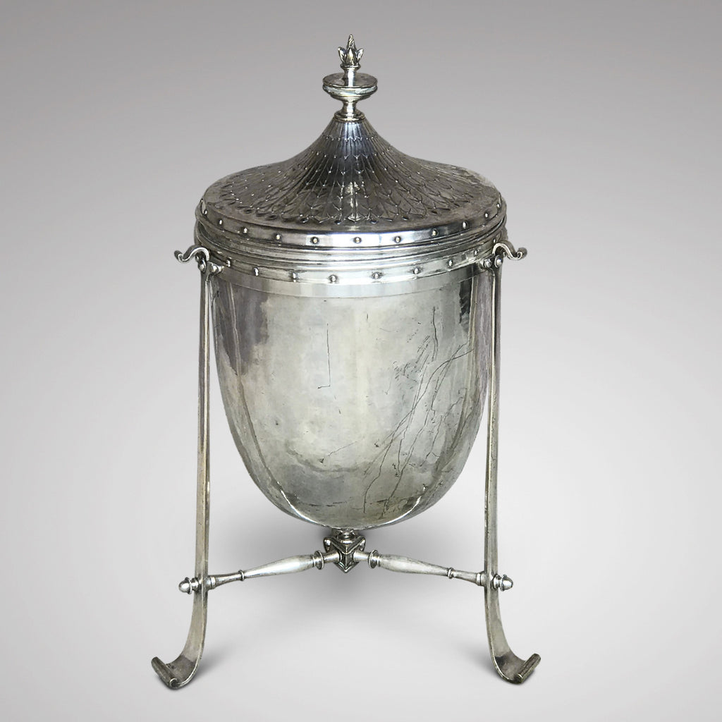 Regency Silvered Brass Urn Shaped Coal Bin - Main View - 1