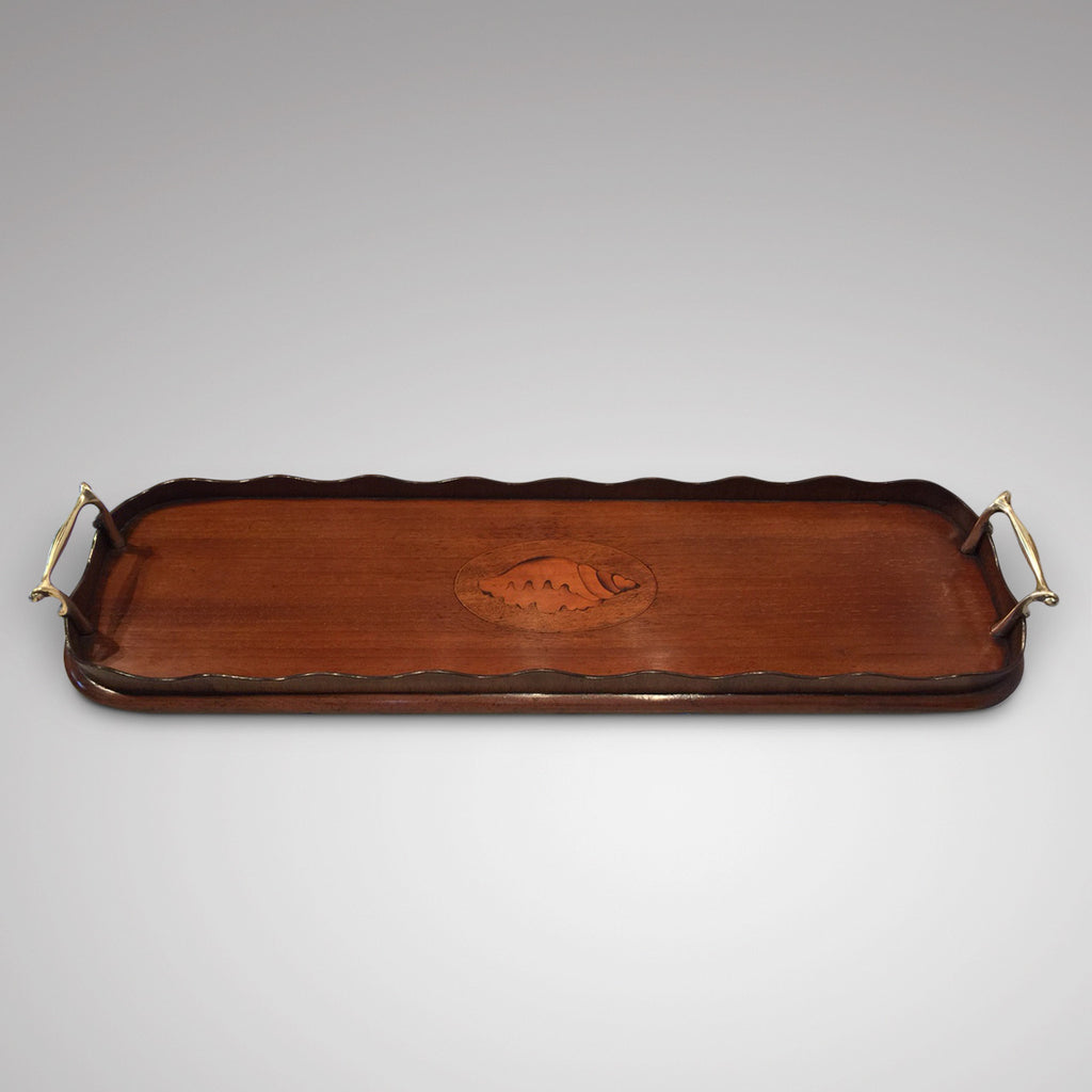 Edwardian Mahogany Drinks Tray - Front view -1