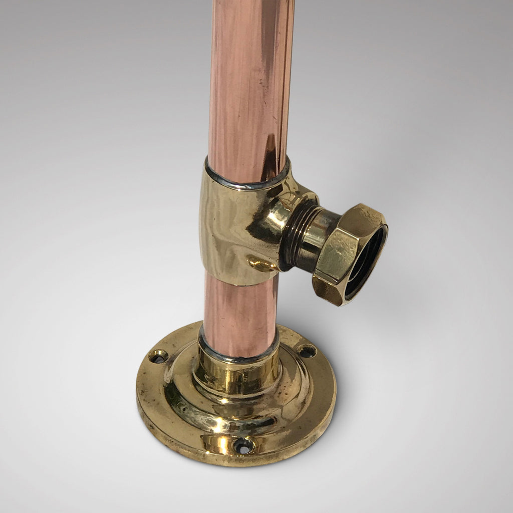 Early 20th Century Copper Towel Rail with Brass Fittings - Detail View - 2