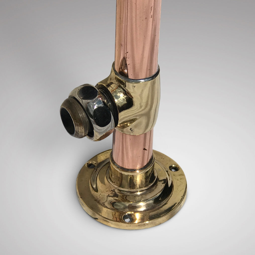 Early 20th Century Copper Towel Rail with Brass Fittings - Detail View - 3