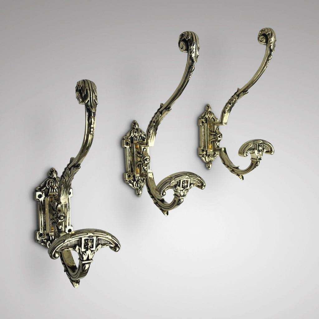 Three 19th Century Brass Hat & Coat Hooks - Main View - 1