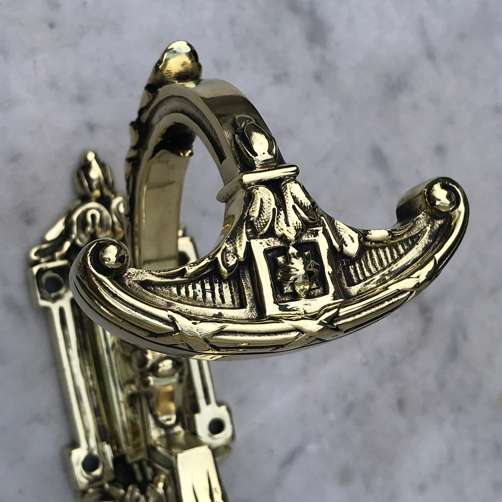 Three 19th Century Brass Hat & Coat Hooks - Detail View - 6