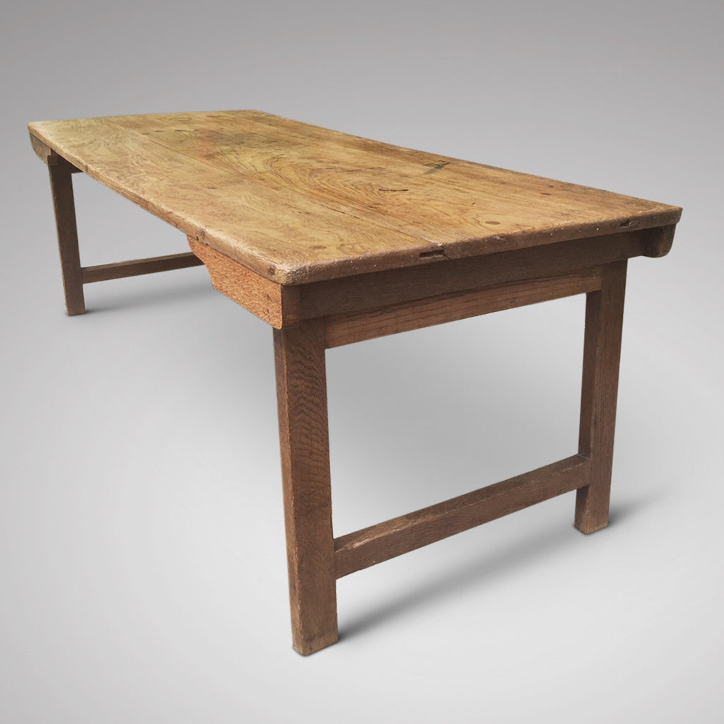 19th Century Arts and Crafts Elm Coffee Table - End View