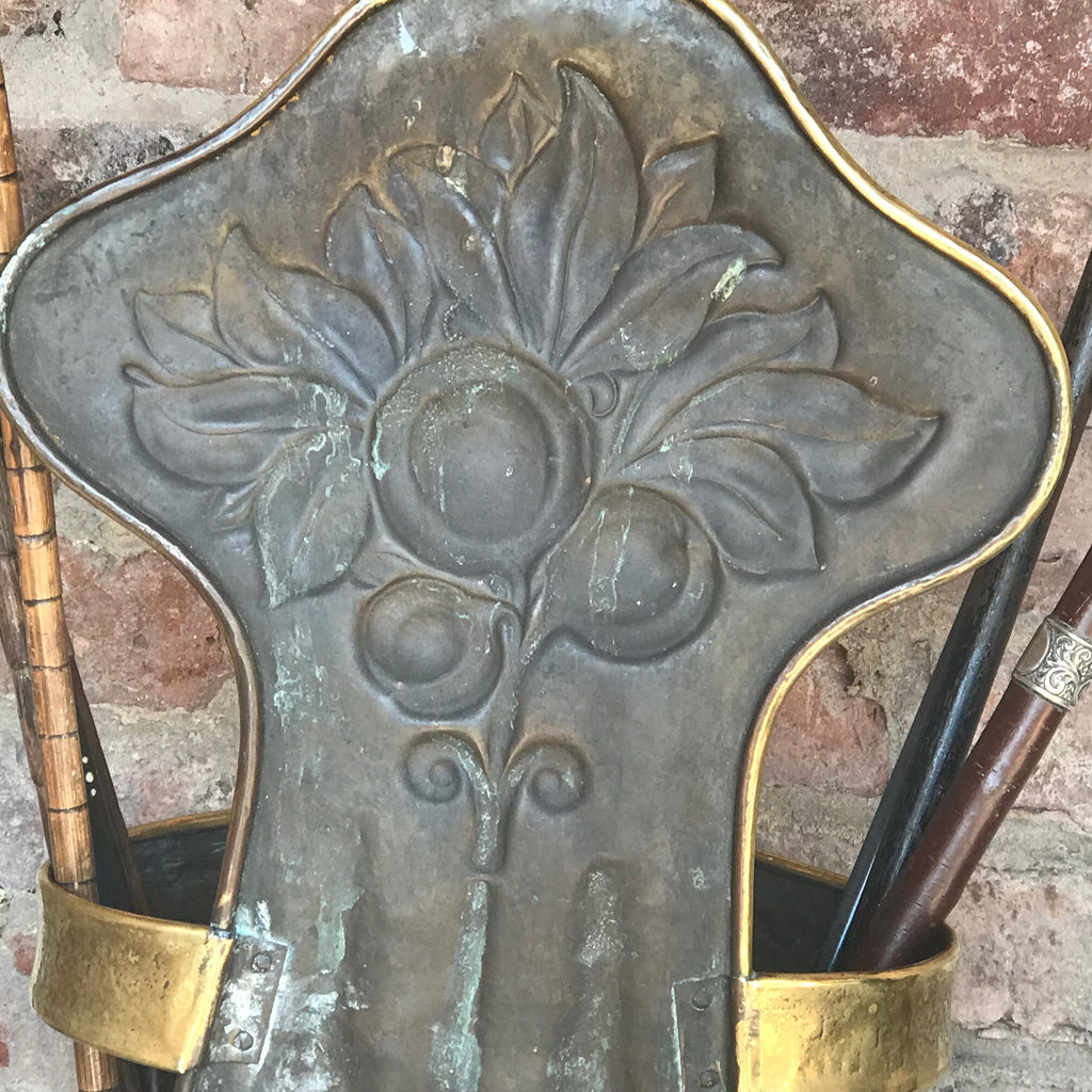 Art Nouveau Brass Stick Stand - Back View - 5