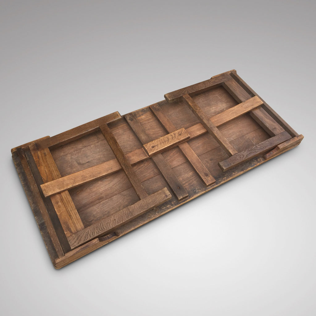 19th Century Arts and Crafts Elm Coffee Table - Underside View 2