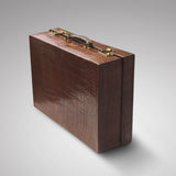 Early  20th Century Crocodile Skin Suitcase - Back & side view 1