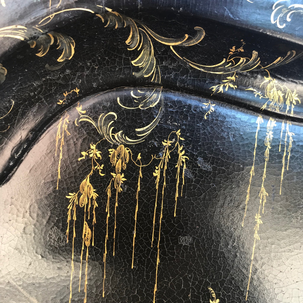 19th Century Papier Mache Tray on Later Stand - Detail View - 7