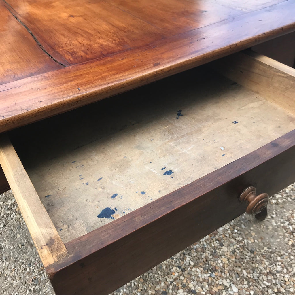 Large French 2nd Empire Fruitwood Dining Table -Drawer Detail View - 9