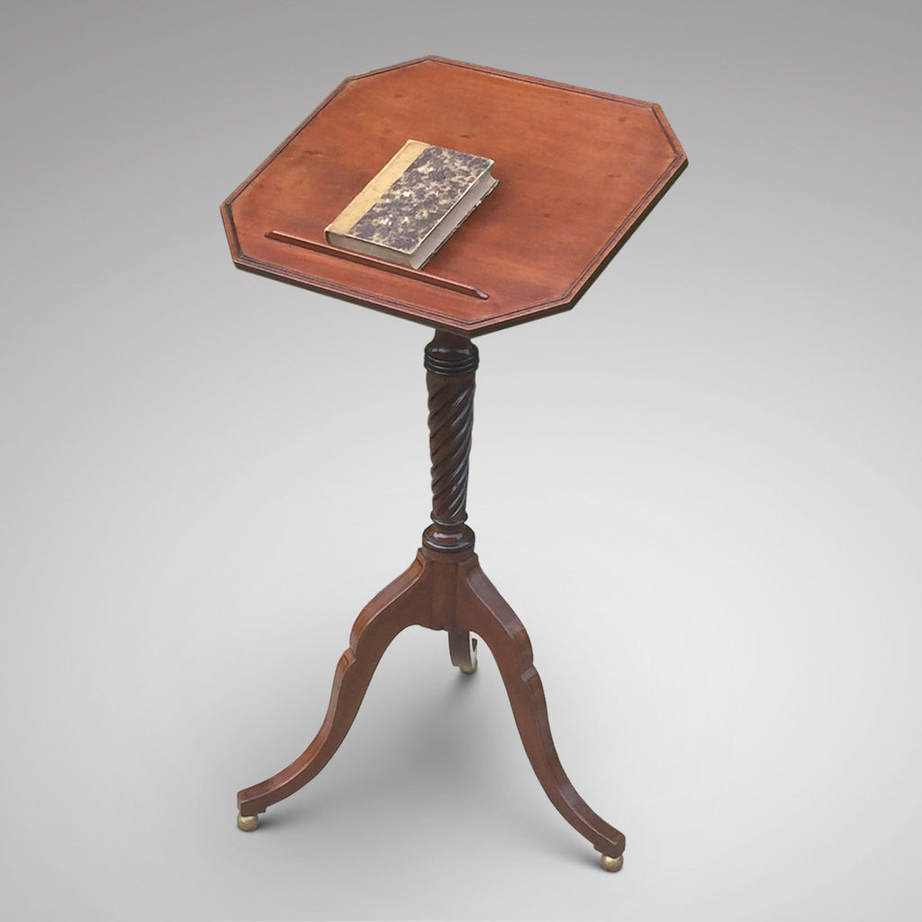 Regency Mahogany Reading Table - Front view top tilted