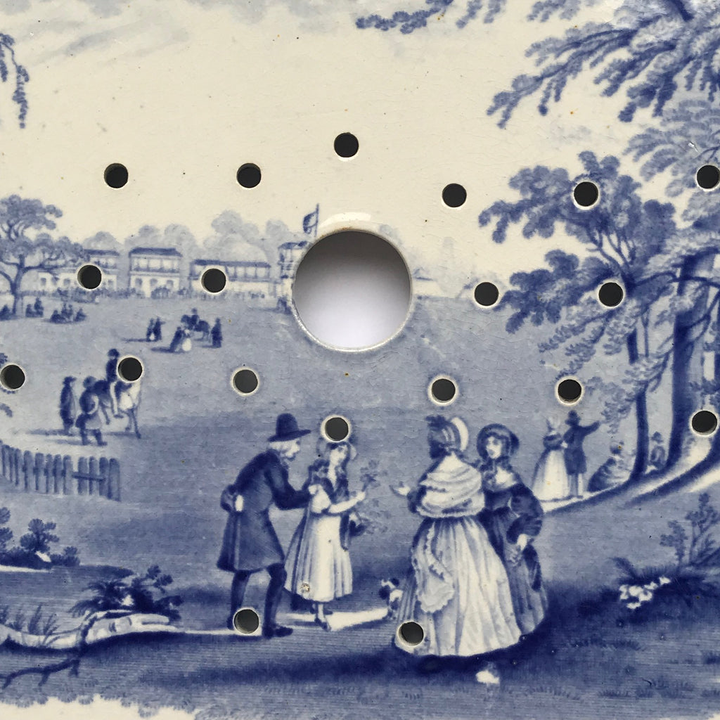 19th Century Blue & White Meat Strainer - Detail View - 3