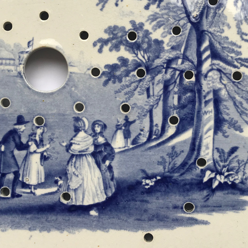 19th Century Blue & White Meat Strainer - Detail View - 4