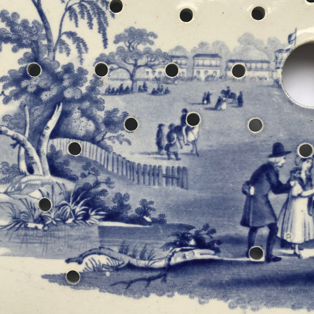 19th Century Blue & White Meat Strainer - Detail View - 5