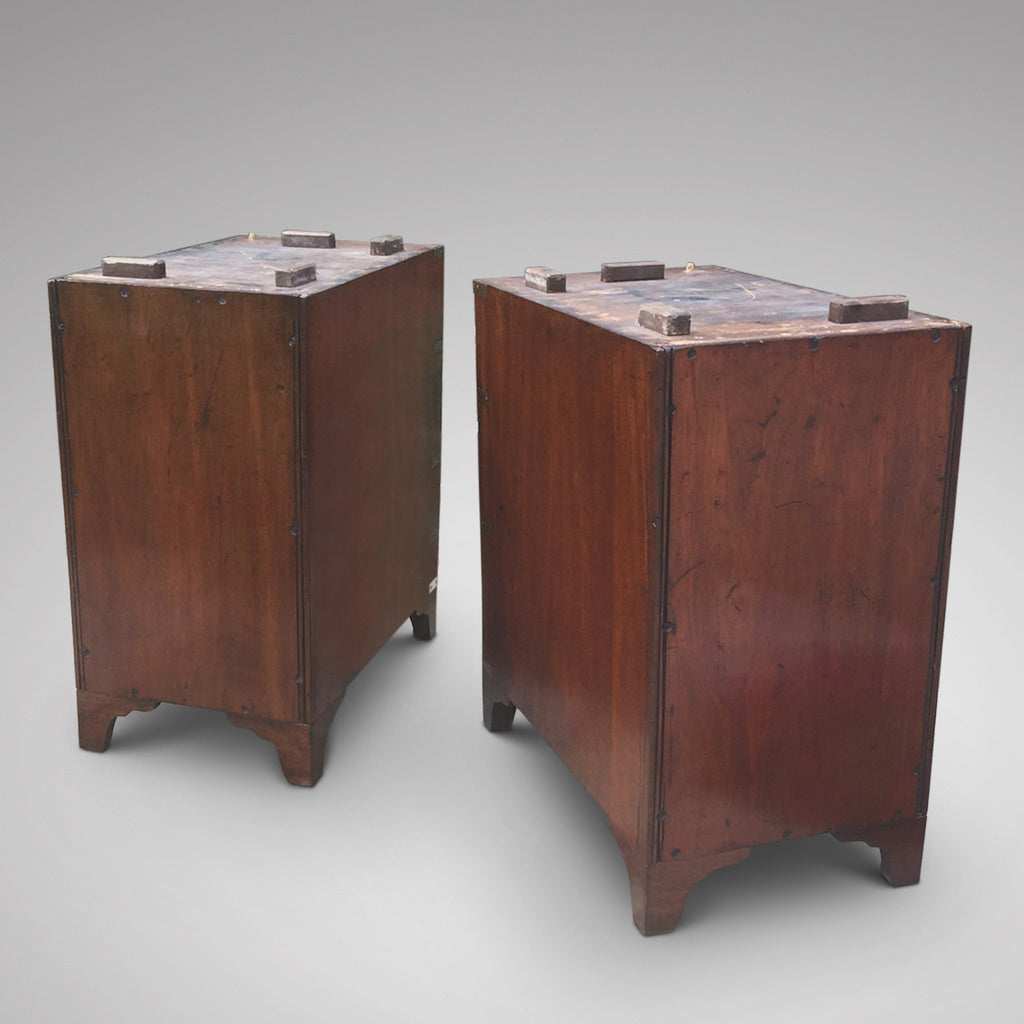 19th Century Mahogany Campaign Desk - Back view of pedestals