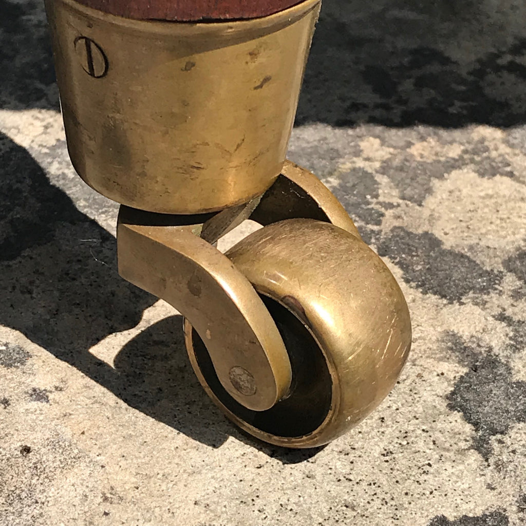 Large 19th Century Mahogany Stool - Castor Detail View - 2