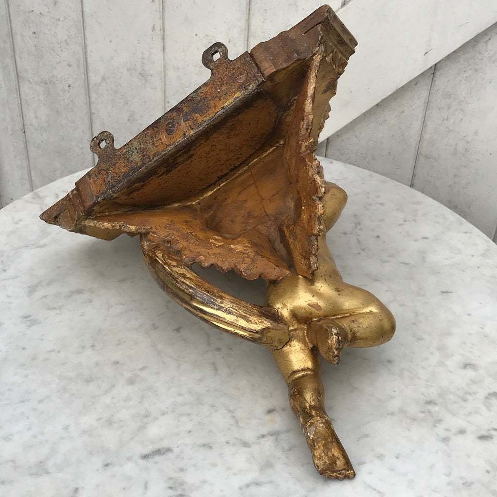 Pair of 19th Century Italian Carved Limewood & Gilt Wall Brackets - Detail View - 5