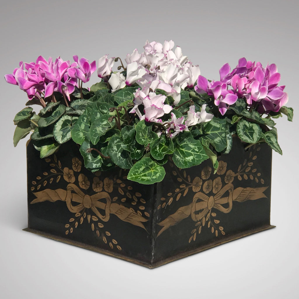 Painted Toleware Planter with Castellated Top - Main View - 1