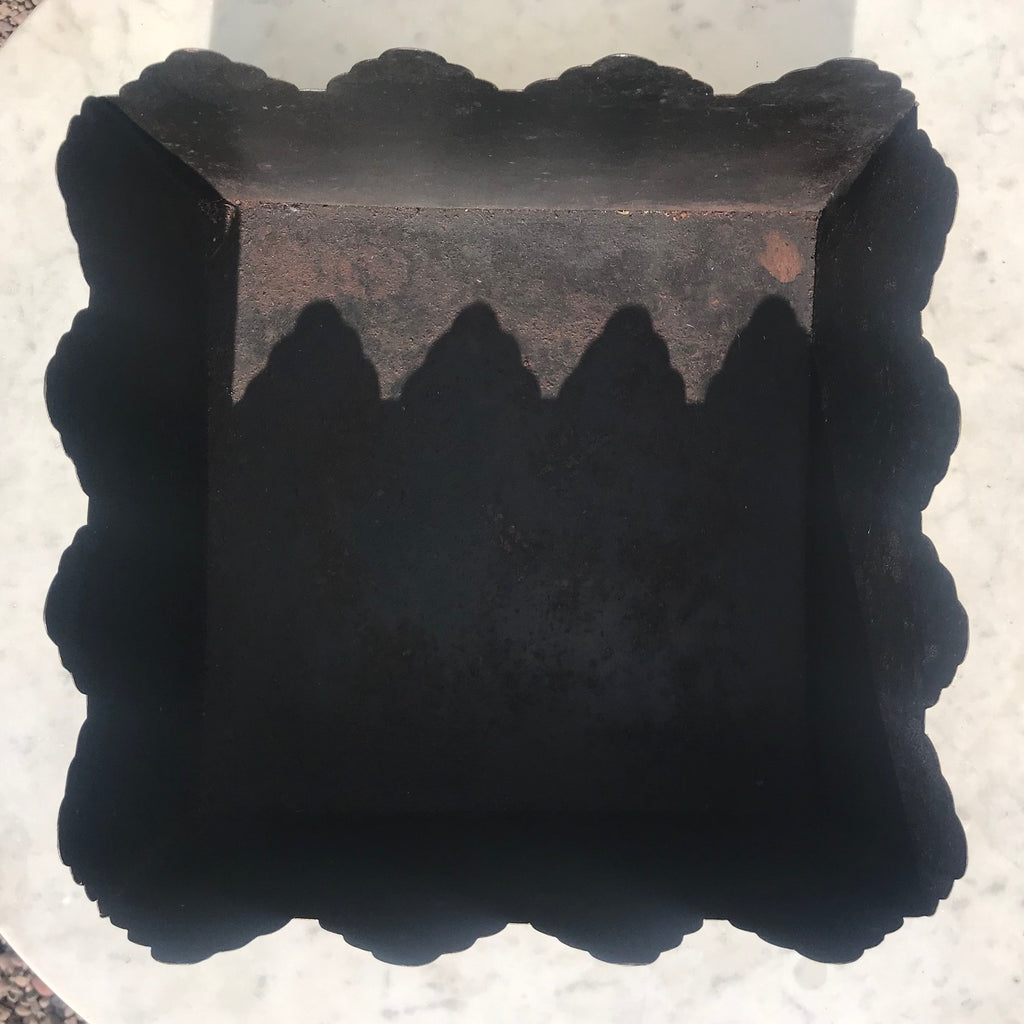 Painted Toleware Planted with Castellated Top - Detail View - 3