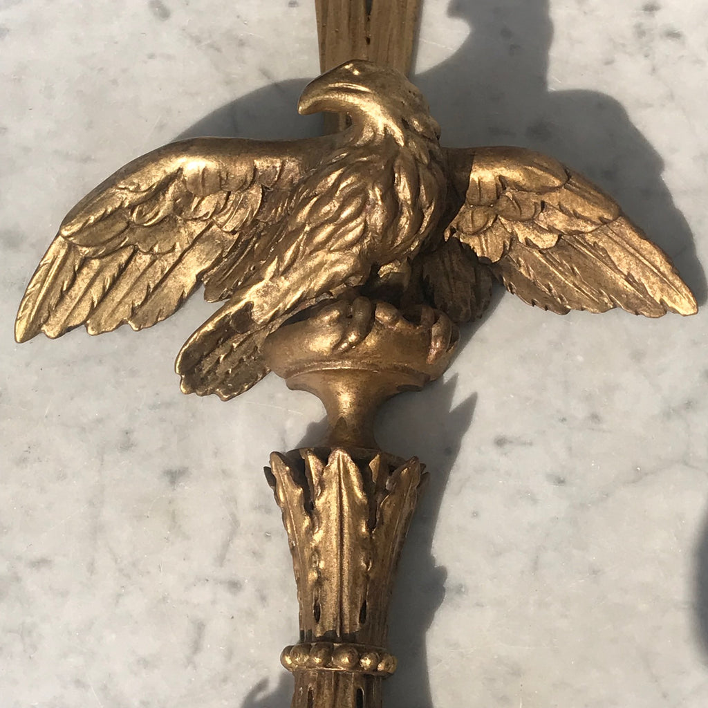 Pair of Early 20th Century Giltwood Wall Sconces - Detail View - 6