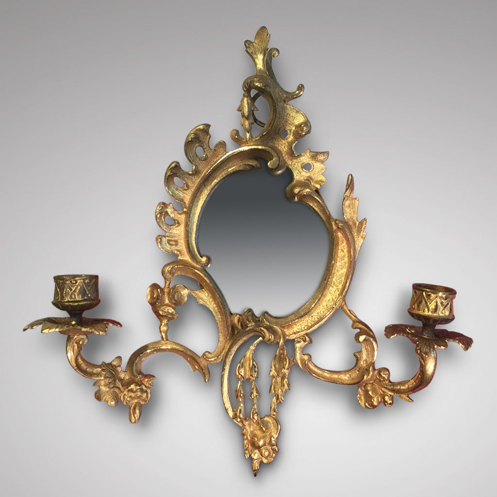 A Pair of 19th Century Gilt Metal Girandoles - Close up front view