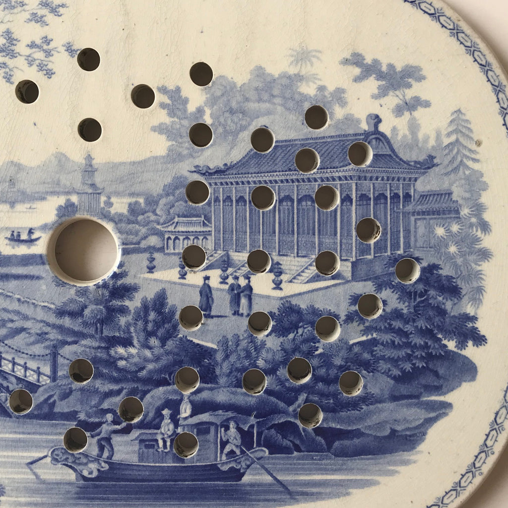 19th Century Minton Blue & White Meat Strainer - Detail View - 4