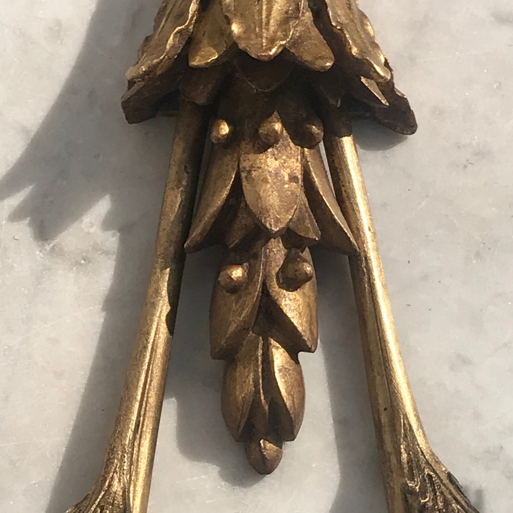 Pair of Early 20th Century Giltwood Wall Sconces - Detail View - 4