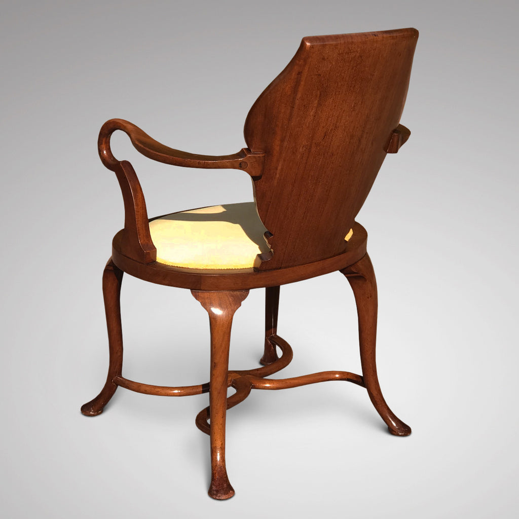 Edwardian Mahogany Open Armchair in the Manner of Cornelius Smith - Back View - 3