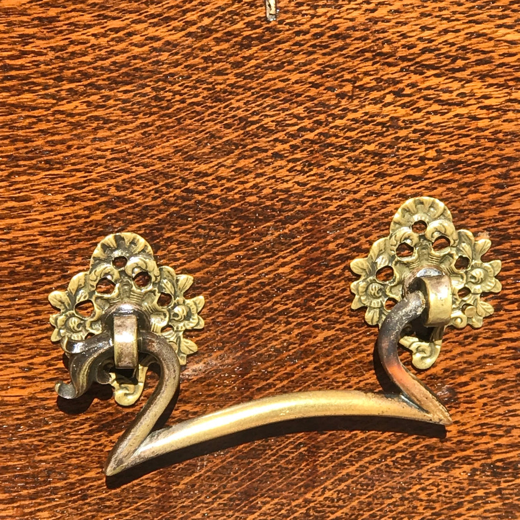 19th Century Oak Serpentine Front Twin Pedestal Desk