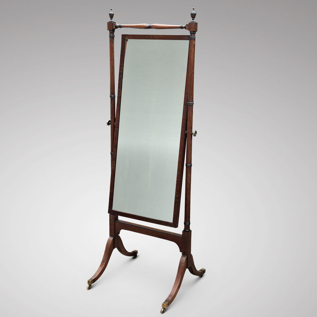 Edwardian Mahogany Cheval Mirror - Main View - 1