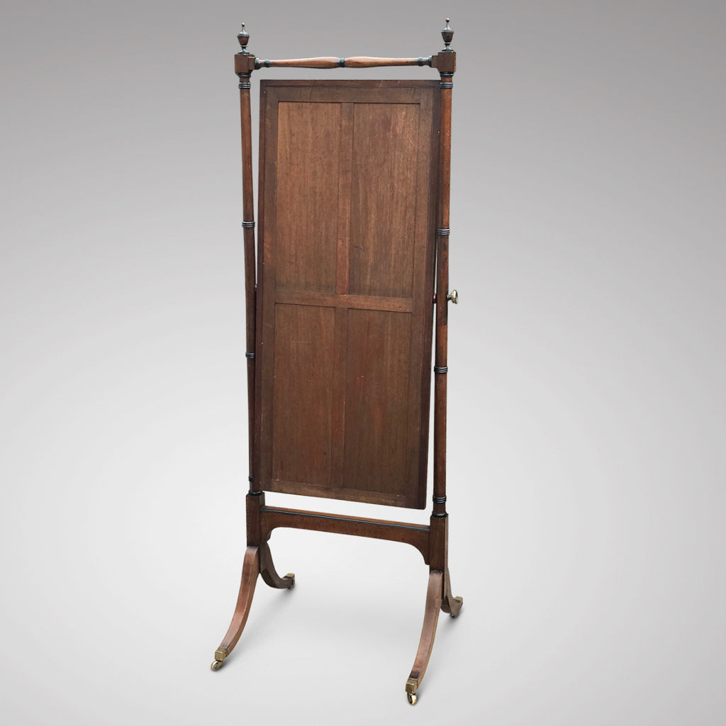 Edwardian Mahogany Cheval Mirror - Rear View - 2