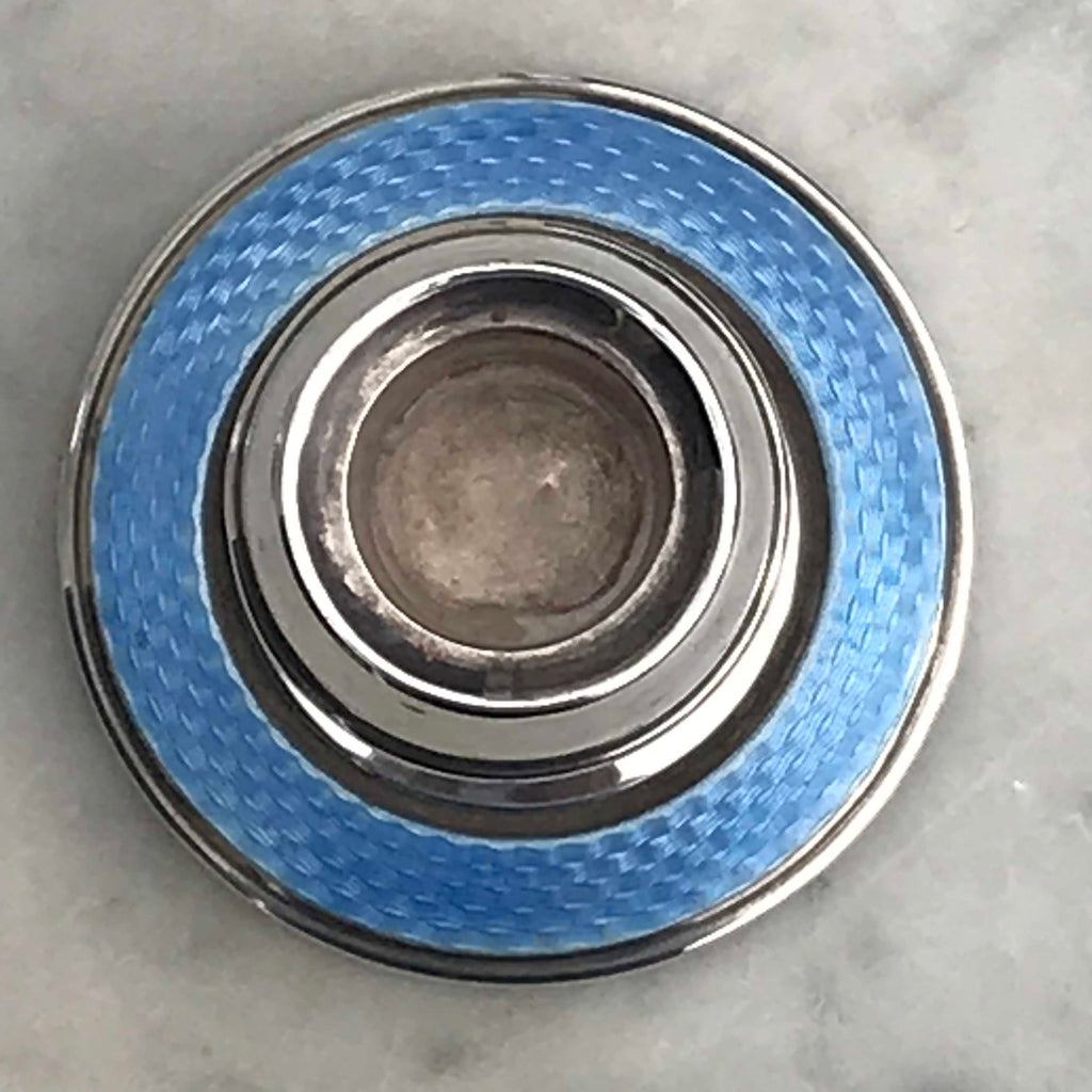 Pair of Art Deco Silver & Blue Enamel Candlesticks - Detail View - 3