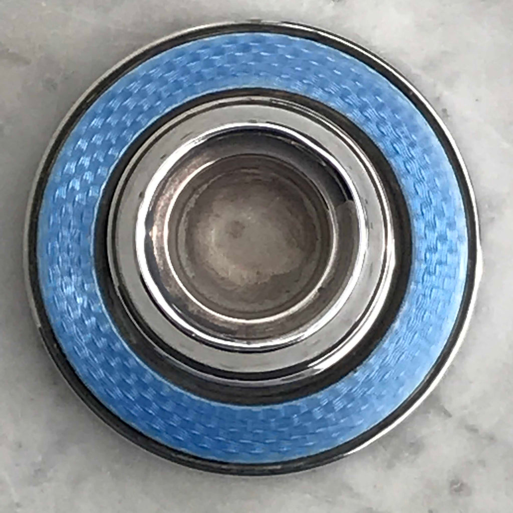 Pair of Art Deco Silver & Blue Enamel Candlesticks - Detail View - 2