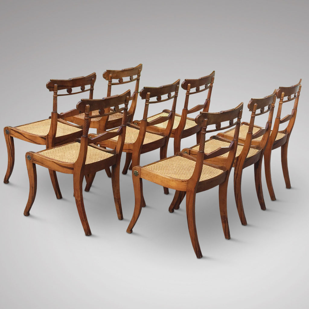 Set of 8 Regency Fruit Wood Dining Chairs - Hobson May Collection - 6