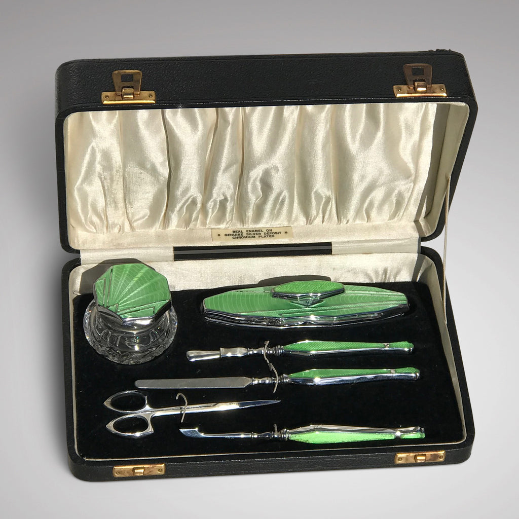 Art Deco Guilloche Enamel Manicure Set - Main View - 1