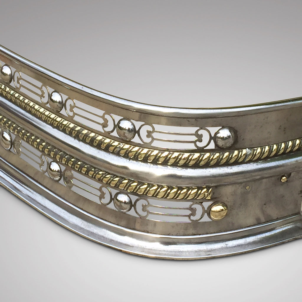Georgian Steel and Brass Fender - Corner Detail View - 1