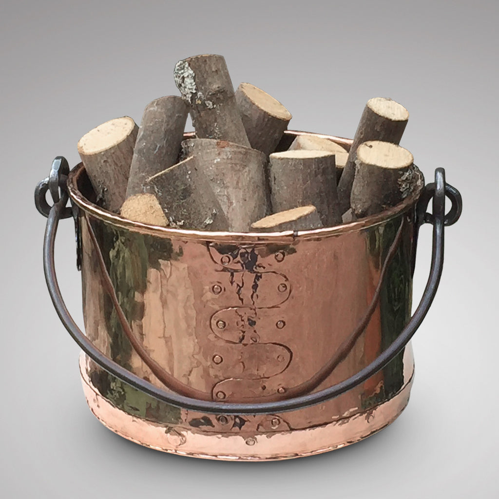 19th Century Copper Planter/Log Bin - Front View - 1