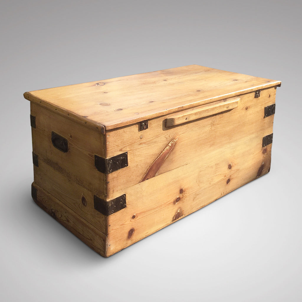 Victorian Pine Blanket Chest - Back View - 3