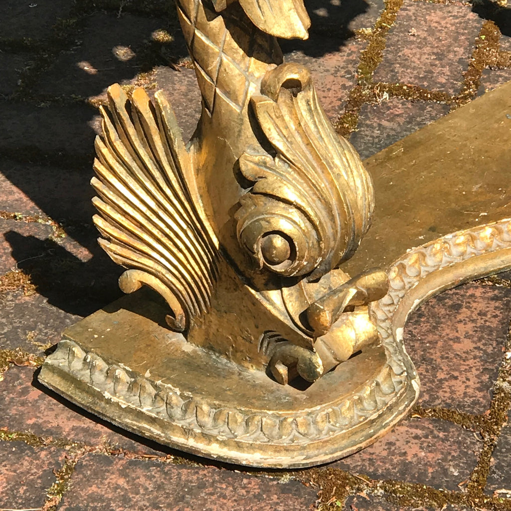19th Century Gilded Console Table with Pink Marble Top - Detail View - 6