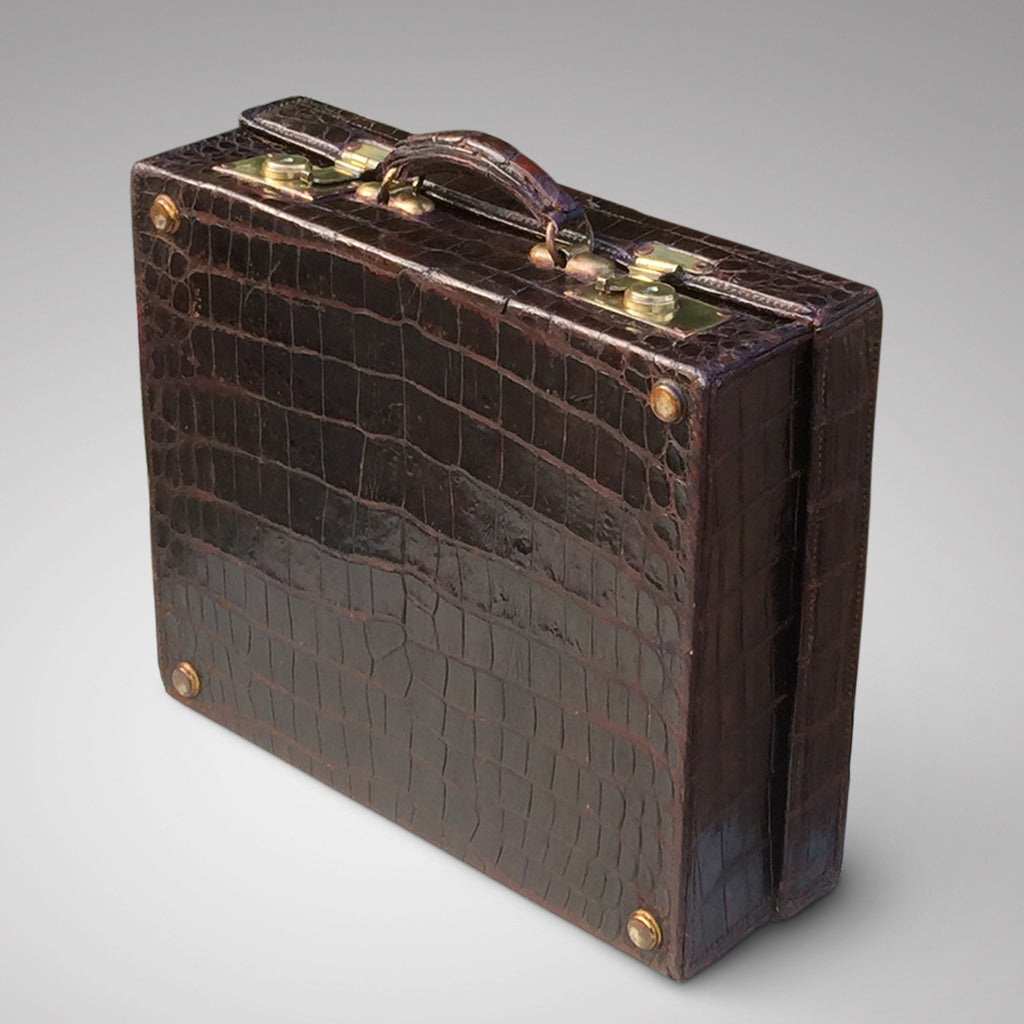 Edwardian Crocodile Leather Dressing Case - Hobson May Collection - 6