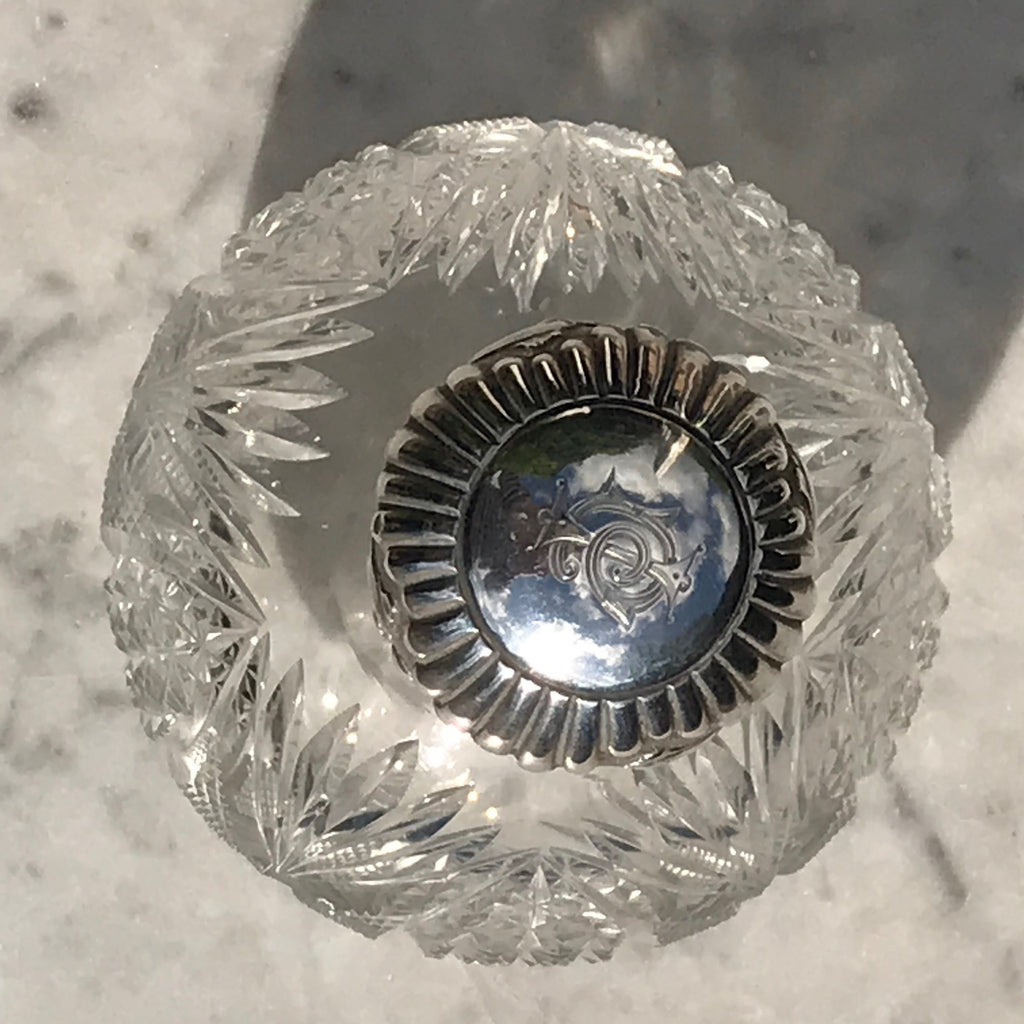 A Pair of Antique Silver Topped Scent Bottles