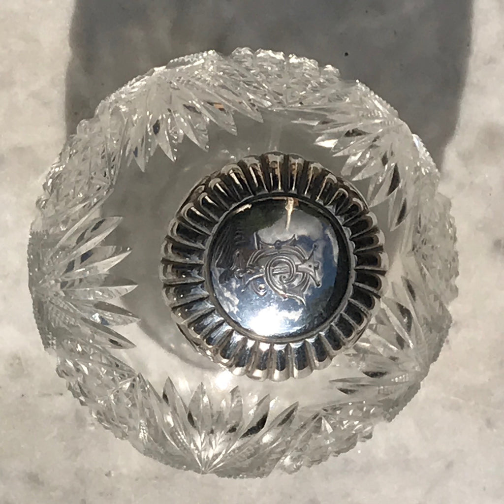 A Pair of Antique Silver Topped Scent Bottles